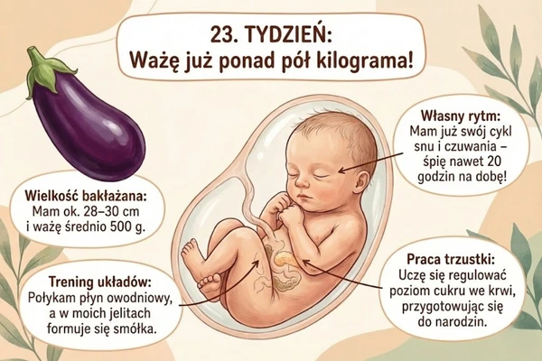 23 tydzień ciąży – rozwój dziecka
